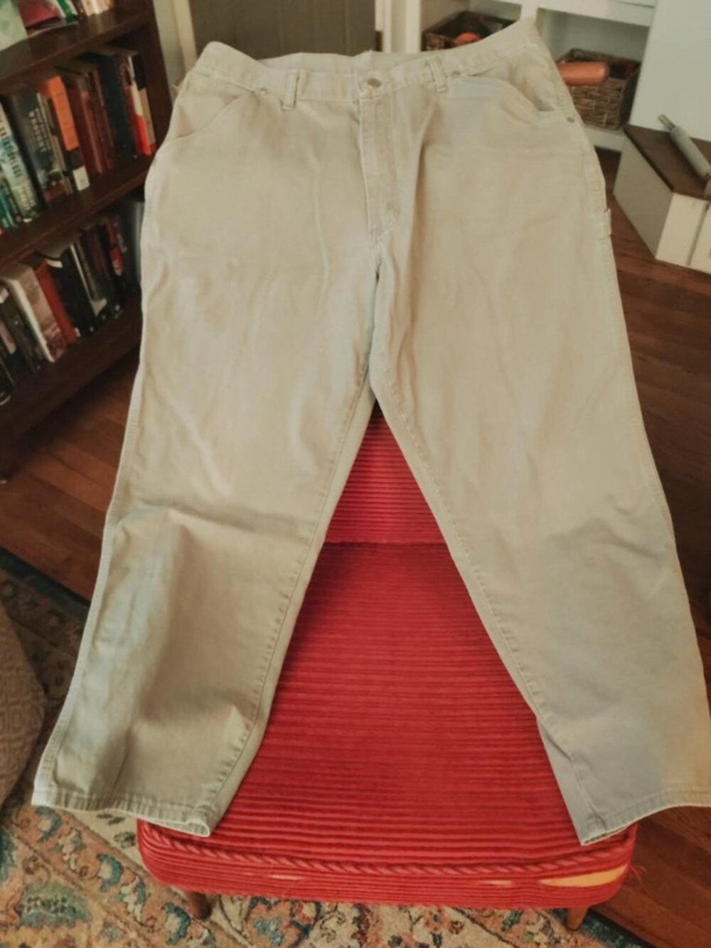 Wrangler Carpenter Jeans 36x32 Beige Khaki 100% Cotton